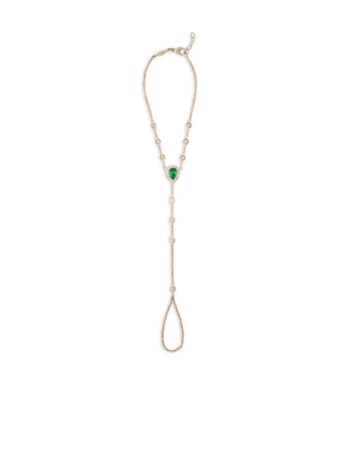 Jacquie Aiche 14K yellow gold emerald diamond bracelet