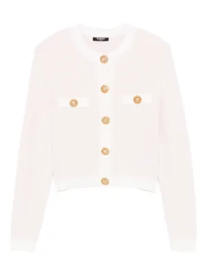 ROCHAS White cardigan⚪️ Ribbed knit wool cardigan - Rochas Official Website