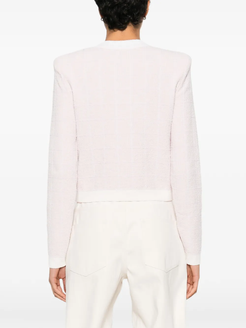Balmain Lichtgewicht tweed vest met knopen Roze