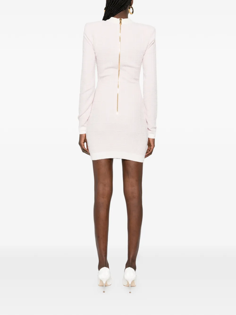 Balmain Mini-jurk met knopen Roze