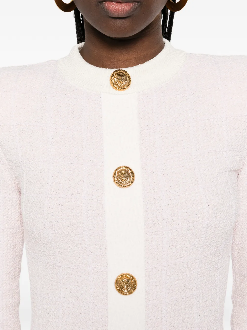 Balmain Mini-jurk met knopen Roze