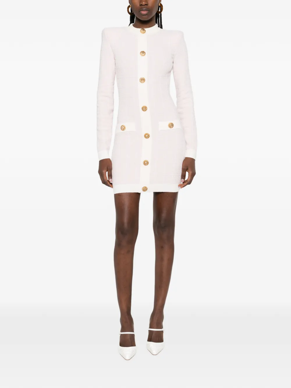 Balmain buttoned mini dress - Roze