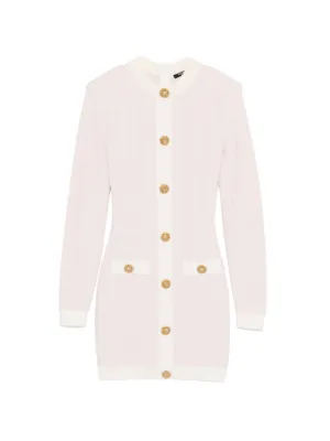 Balmain Mini Dress In Tweed - White Balmain Mini Dress In Tweed - White