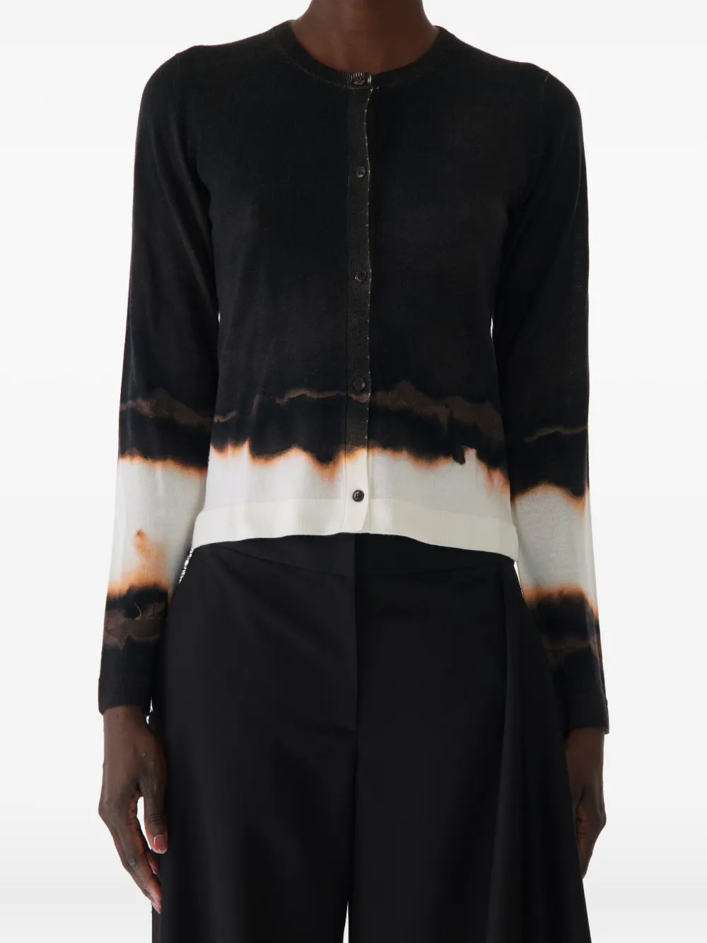 Ombre Difussed Stripe wool cardigan