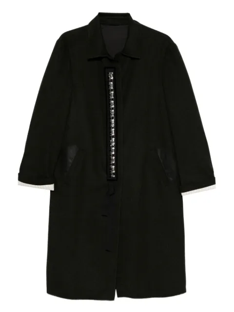 Prada Pre-Owned 1990s crystal-embellishment wool coat