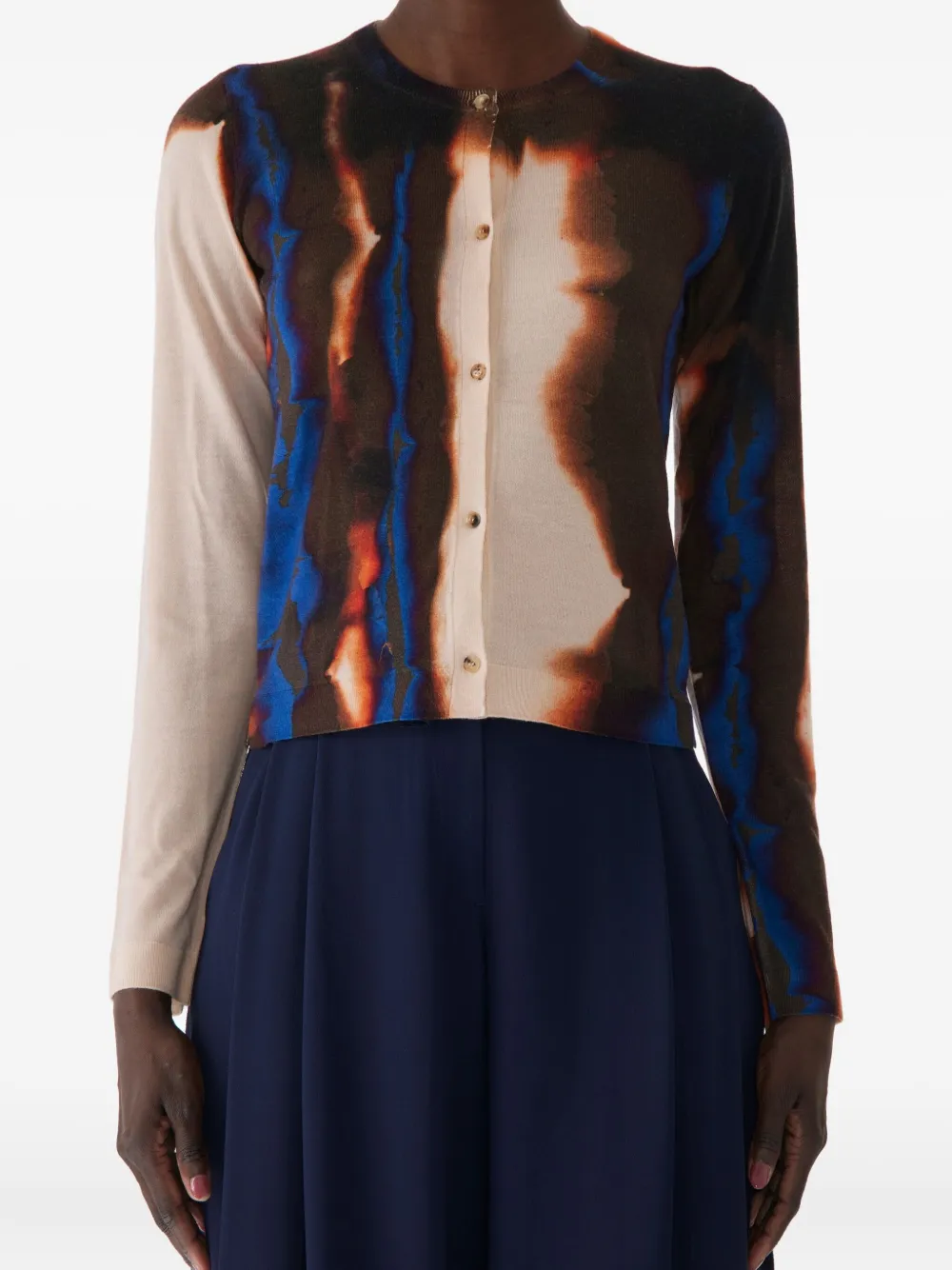 Diffused Ombre Stripe wool cardigan
