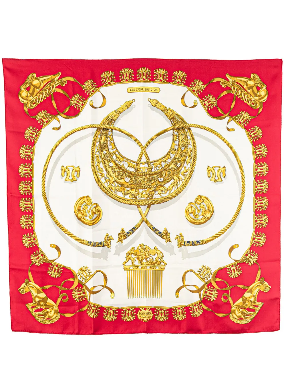 Hermès Pre-Owned 20th Century Les Cavalier d Or Silk Scarf scarves - Hermès Pre-Owned 20th Century Les Cavalier d Or Silk Scarf scarves -
