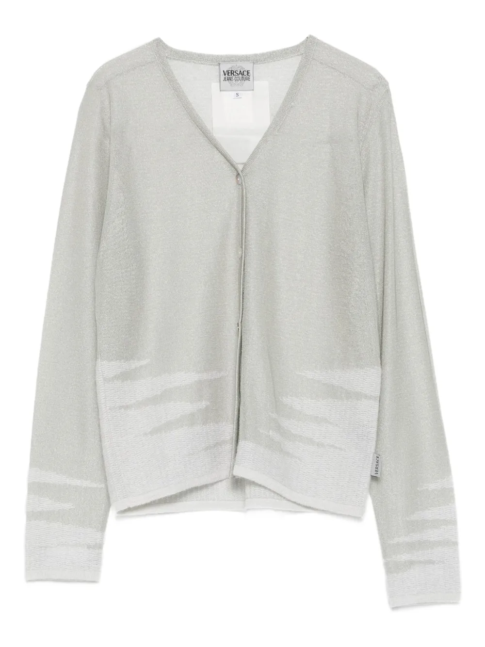 1999-2000s metallic-threading cardigan