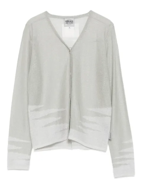 Versace Pre-Owned 1999-2000s metallic-threading cardigan