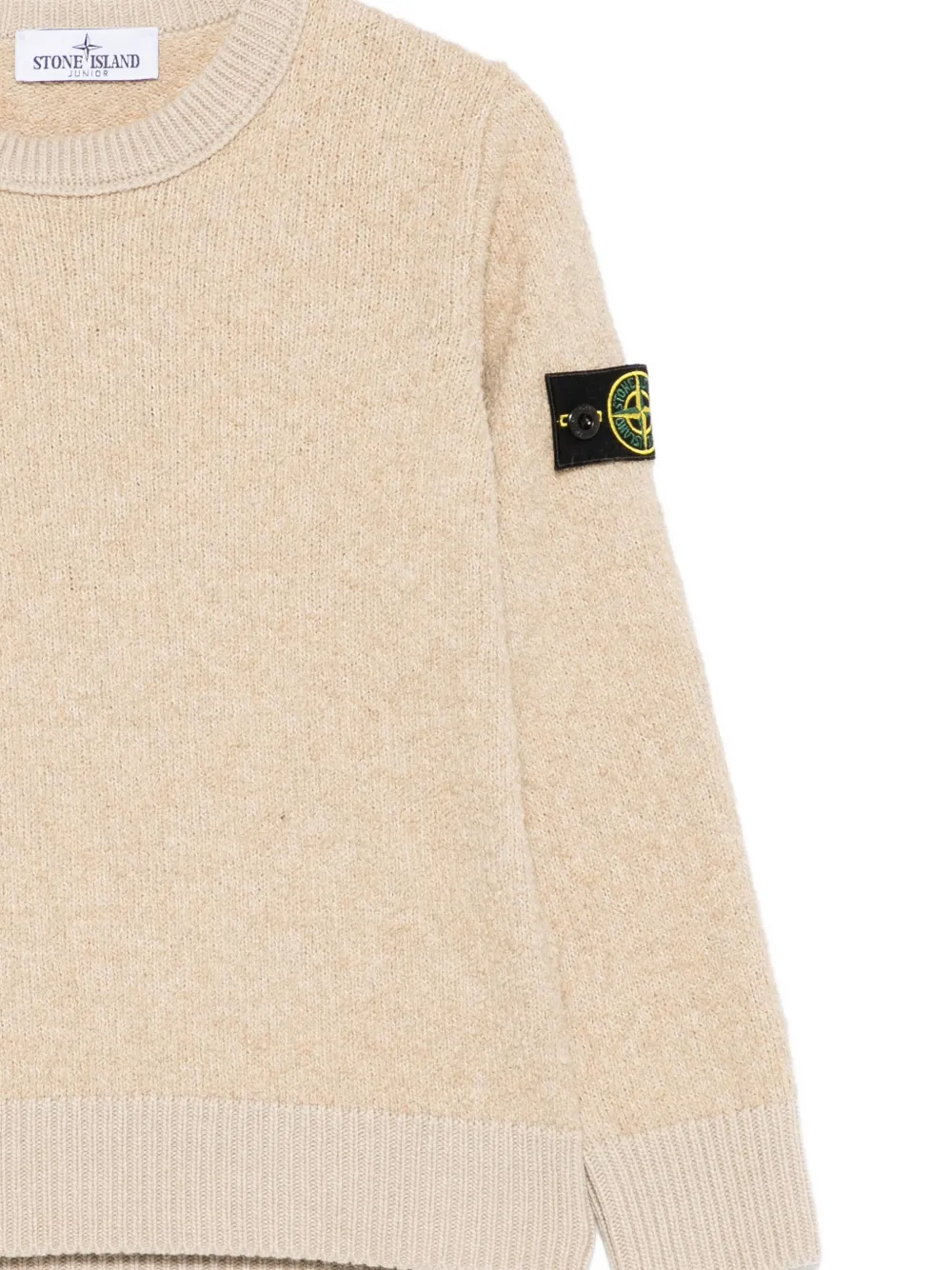 Stone Island Junior Trui met Compass-logopatch Beige