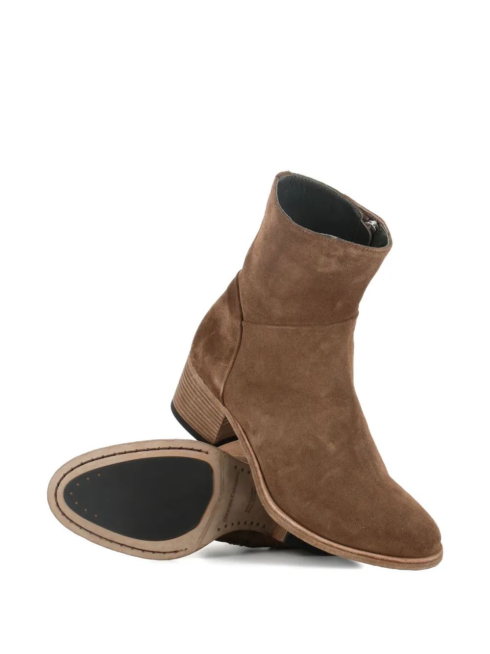 Officine Creative zipped block-heel boots Brown