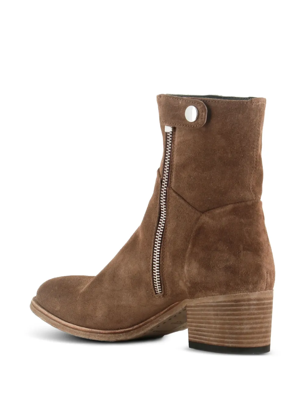 Officine Creative zipped block-heel boots Brown