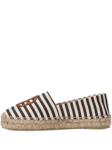 ANINE BING striped logo flat espadrilles