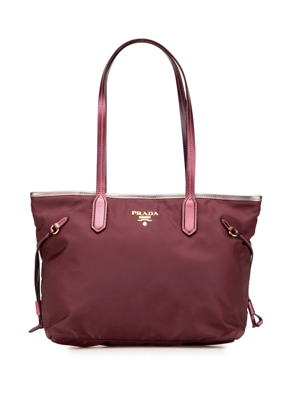 Prada Pre-Owned 2013-2025 サフィアーノトリム テスート トートバッグ - レッド Prada Pre-Owned 2013-2025 サフィアーノトリム テスート トートバッグ - レッド