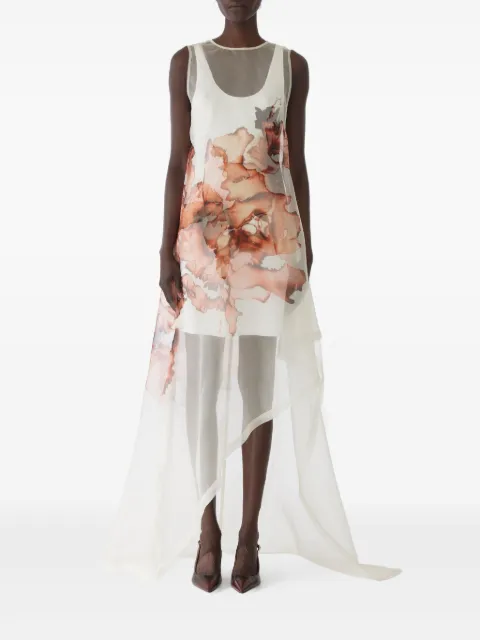 Jason Wu Collection Burnt Floral Organza asymmetric dress