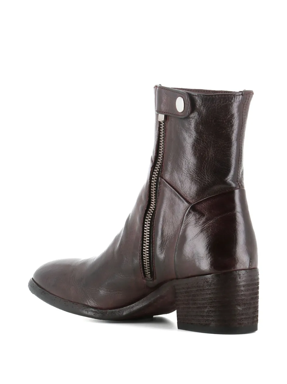 Officine Creative zipped block-heel boots Brown