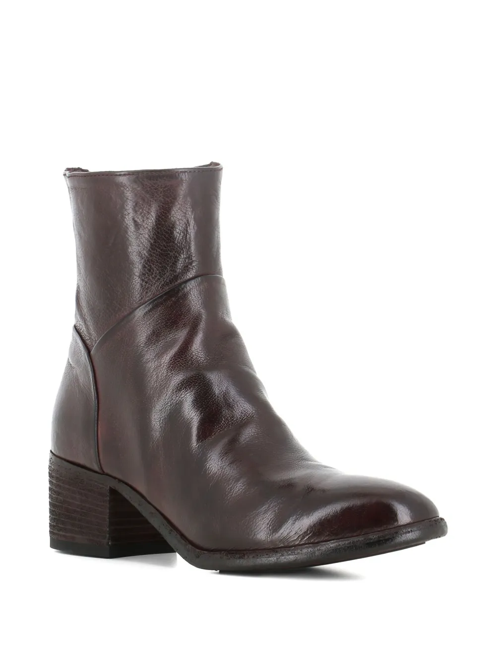 Officine Creative zipped block-heel boots Brown