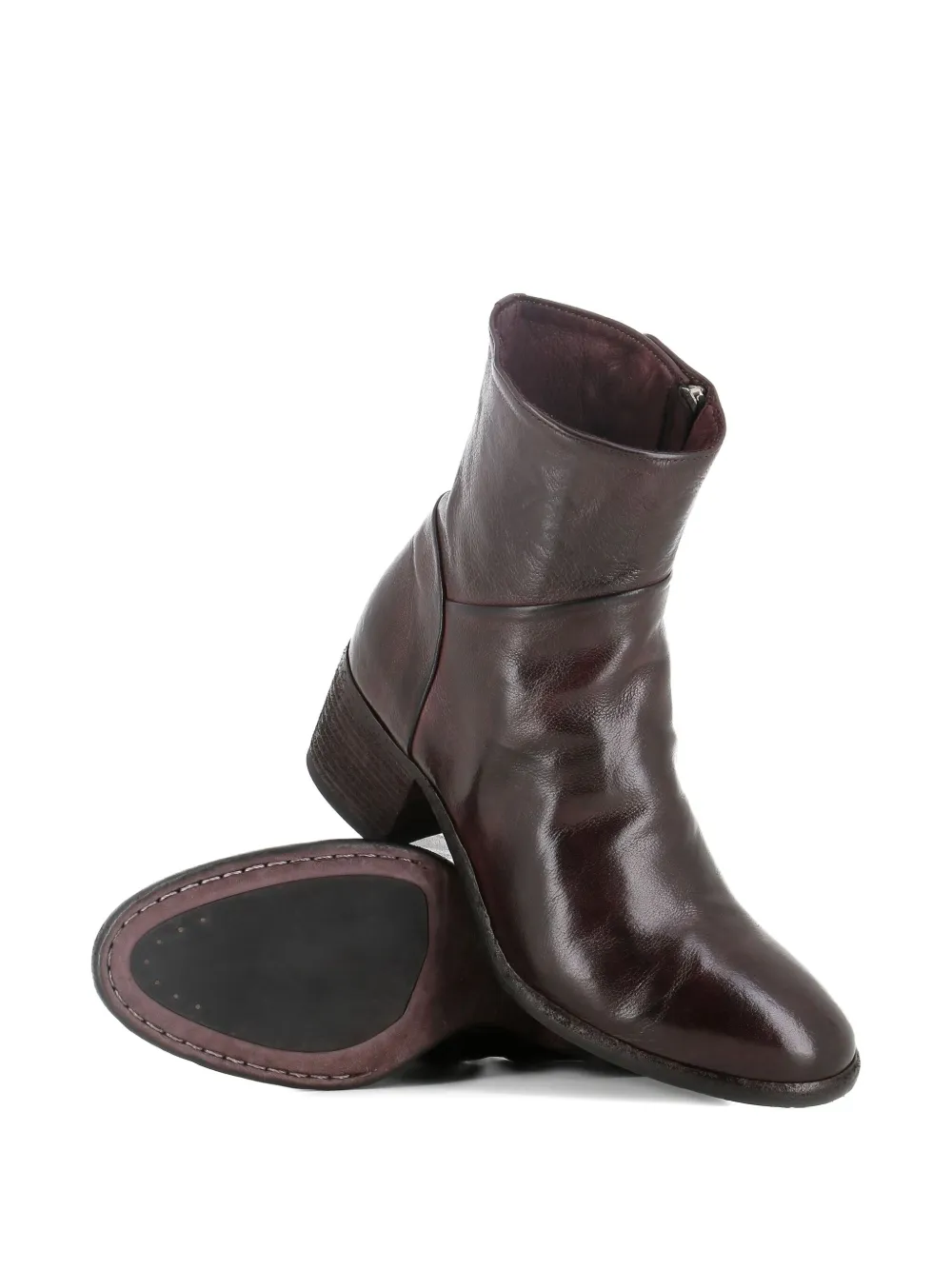 Officine Creative zipped block-heel boots Brown