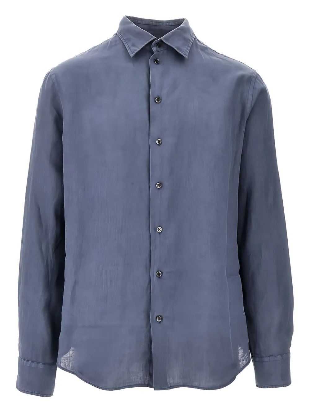 Emporio Armani long-sleeve linen shirt Grijs