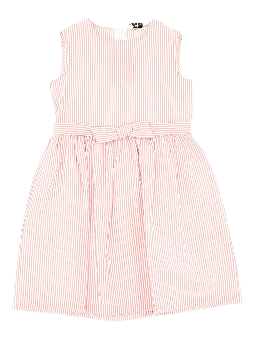 Il Gufo bow-embellished striped dress Roze
