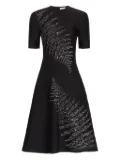 Oscar de la Renta fern-embroidered knit dress - Black