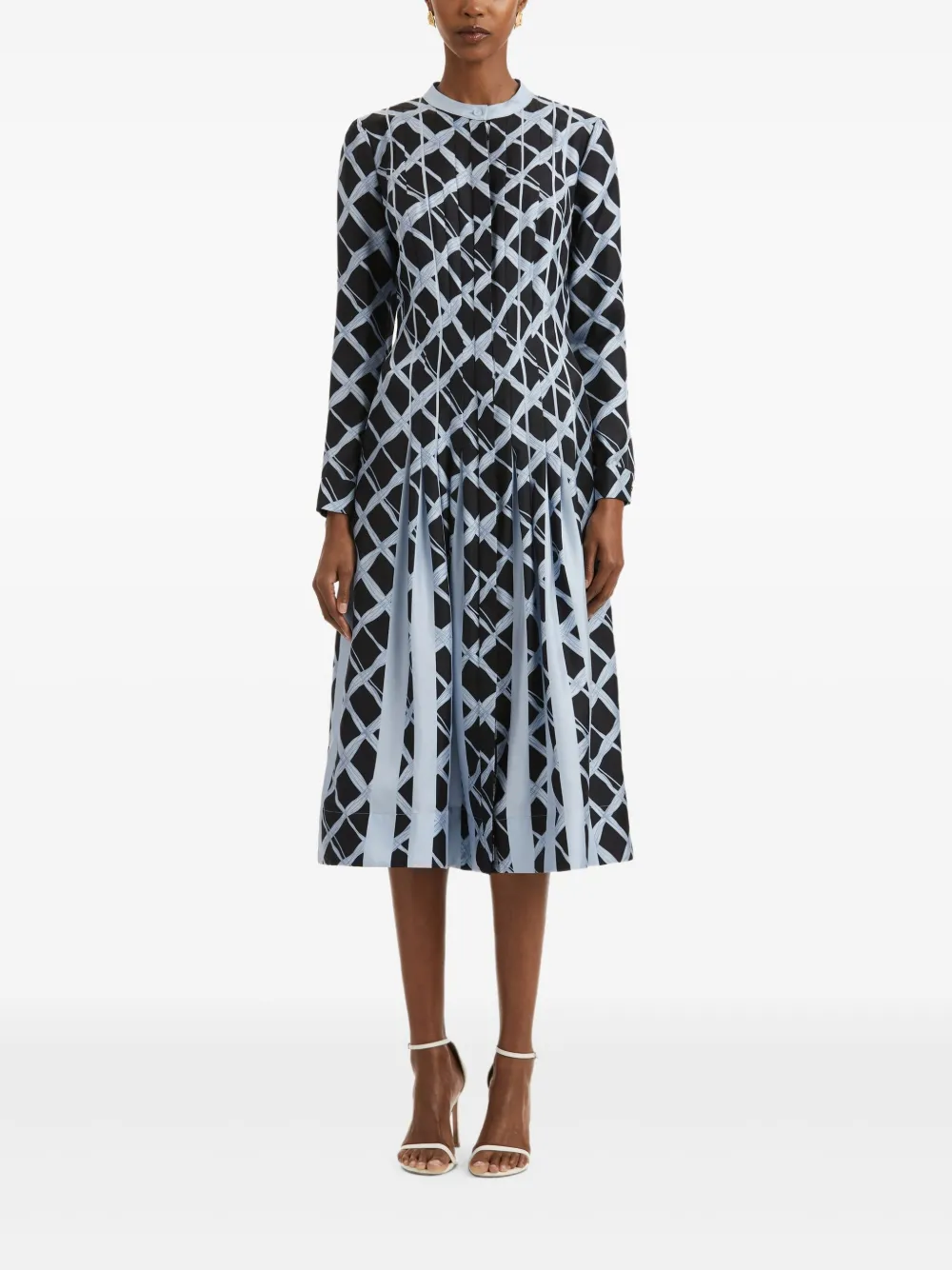 Oscar de la Renta Geplooide midi-jurk Blauw