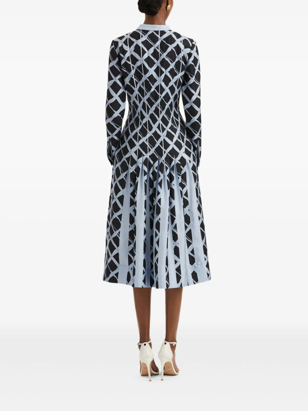 Oscar de la Renta Geplooide midi-jurk Blauw