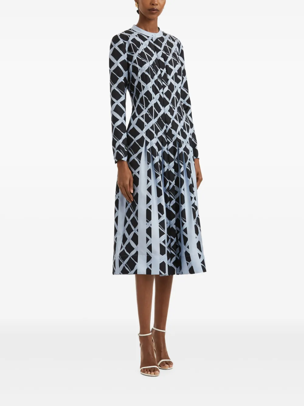 Oscar de la Renta Geplooide midi-jurk Blauw