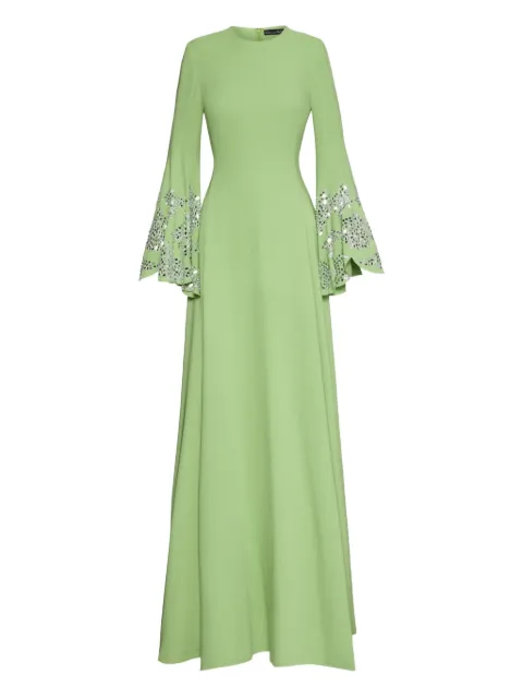 Oscar de la Renta embellished bell-sleeve maxi dress