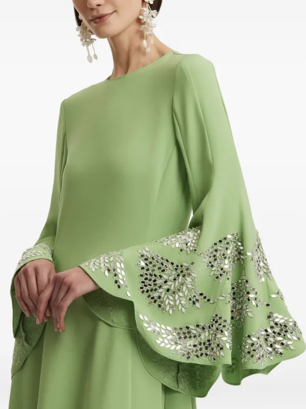Orchid short-sleeved cotton poplin dress