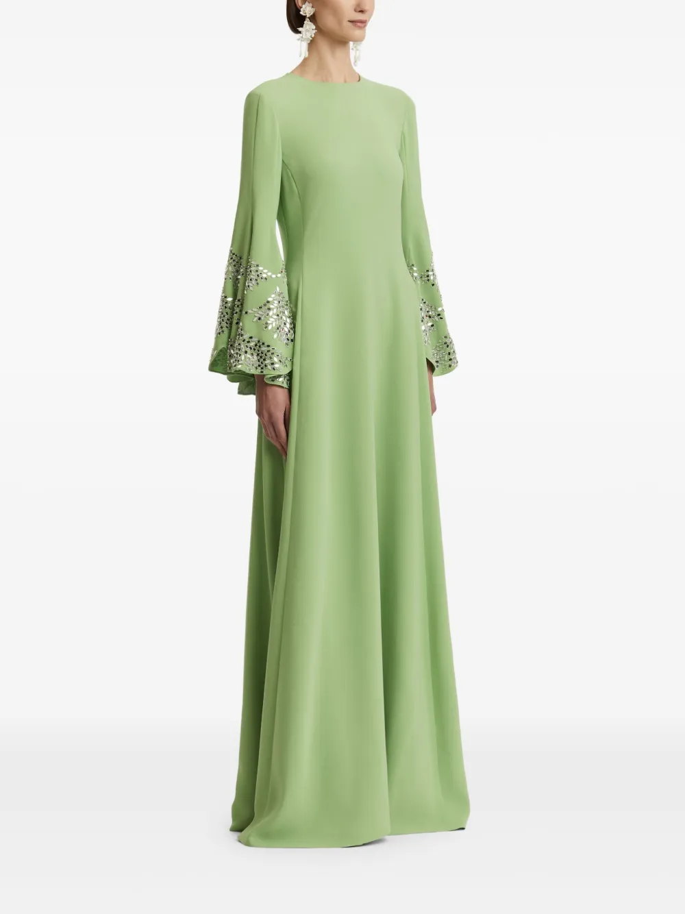 crystal-embellished strapless gown