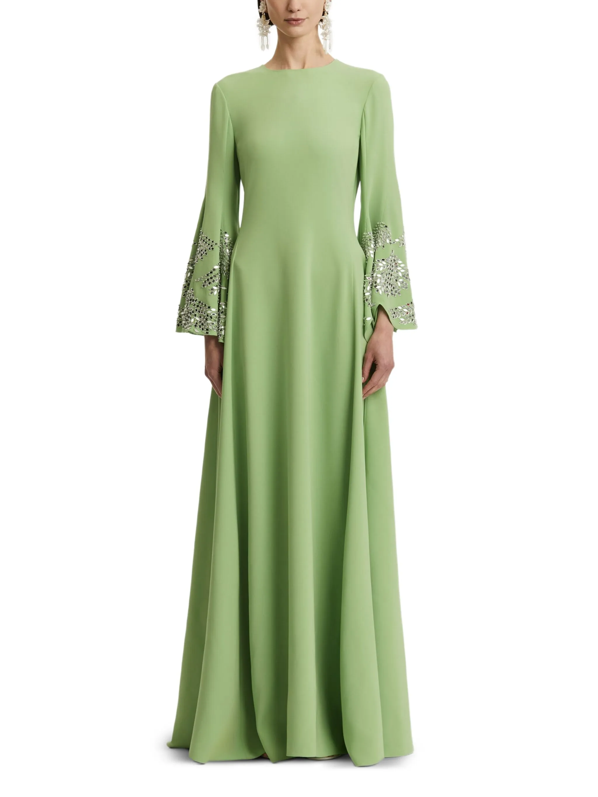crystal-embellished strapless gown