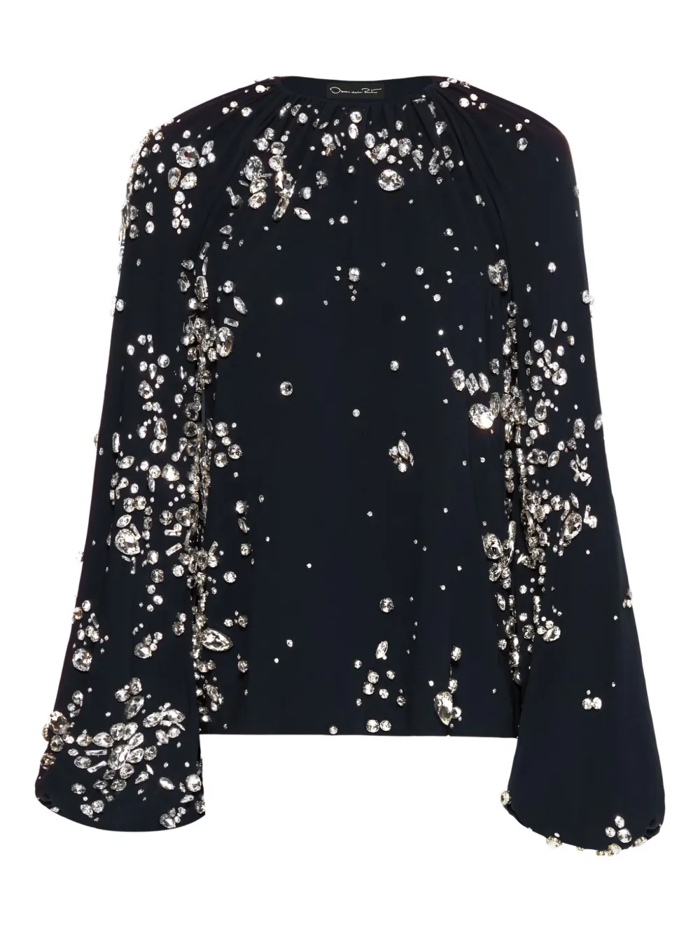 Oscar de la Renta Blouse verfraaid met strik Blauw