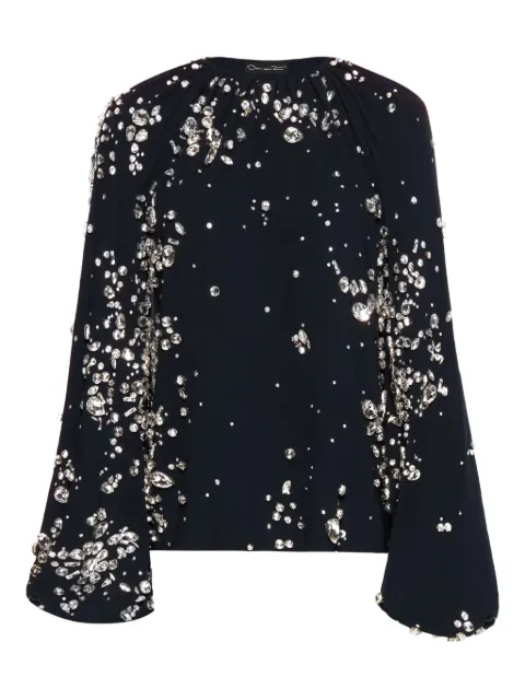 Oscar de la Renta blusa con detalles de cristal