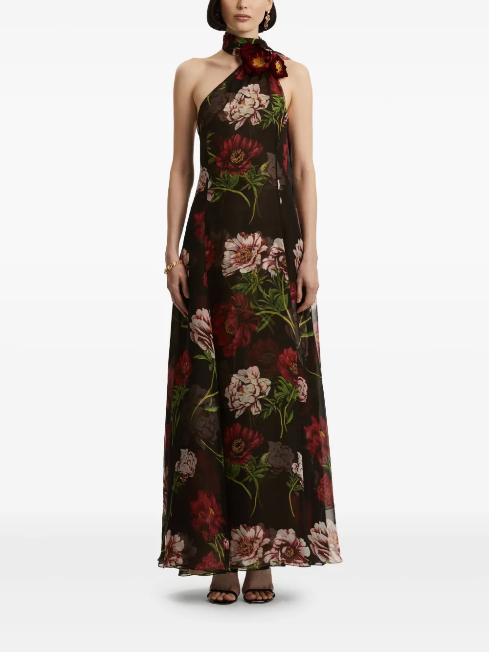 Oscar de la Renta Asymmetrische avondjurk - Bruin