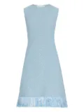 Oscar de la Renta sequinned tweed fringe dress - Blue