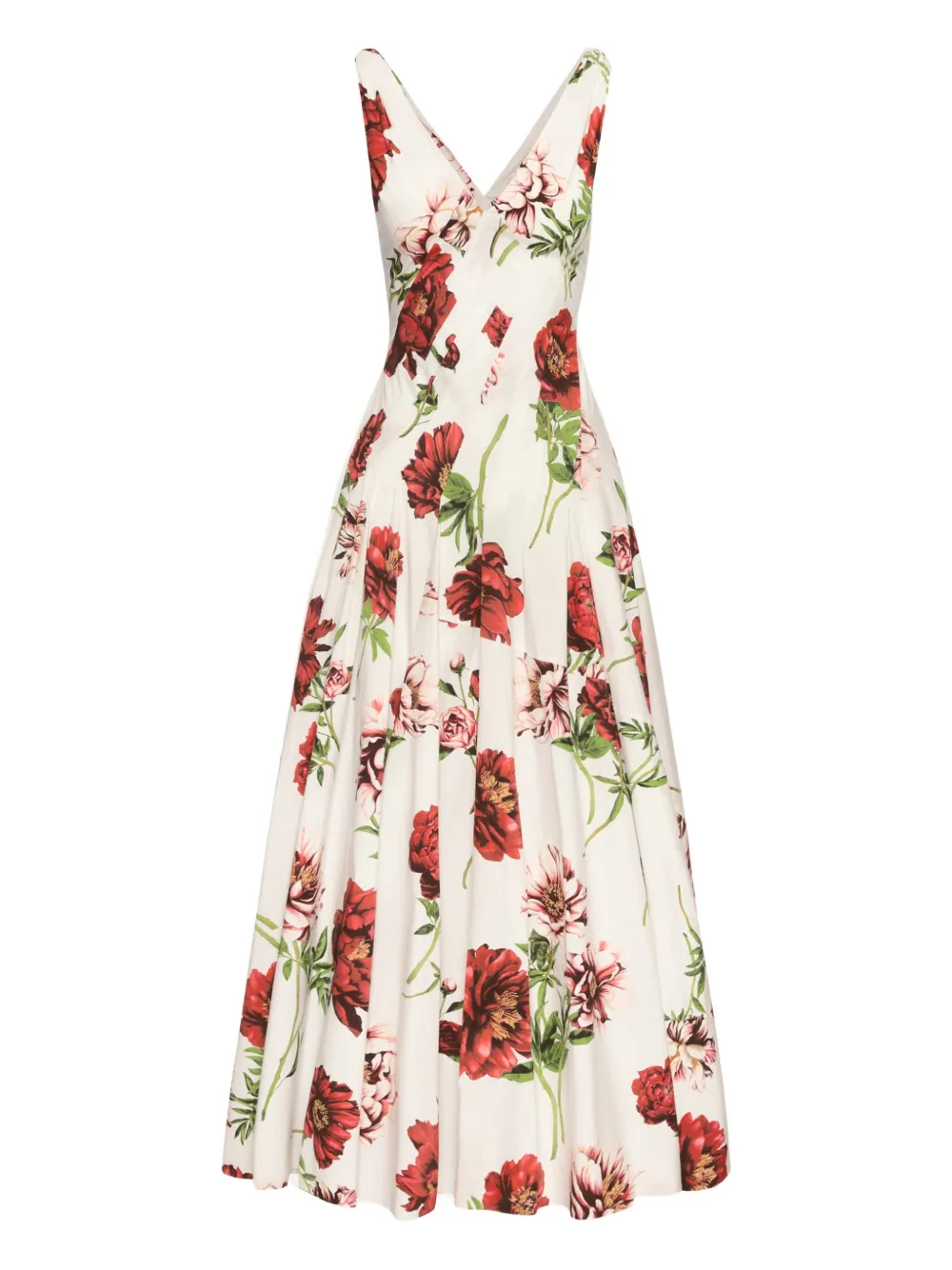 Oscar de la Renta floral V-neck maxi dress Wit