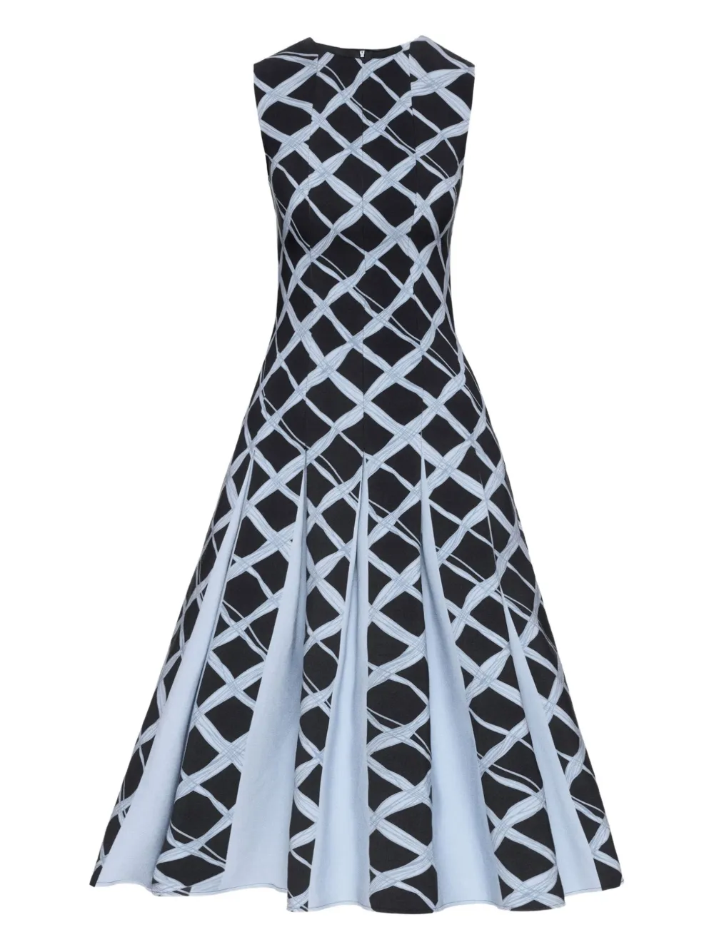pleated wavy-pattern dress