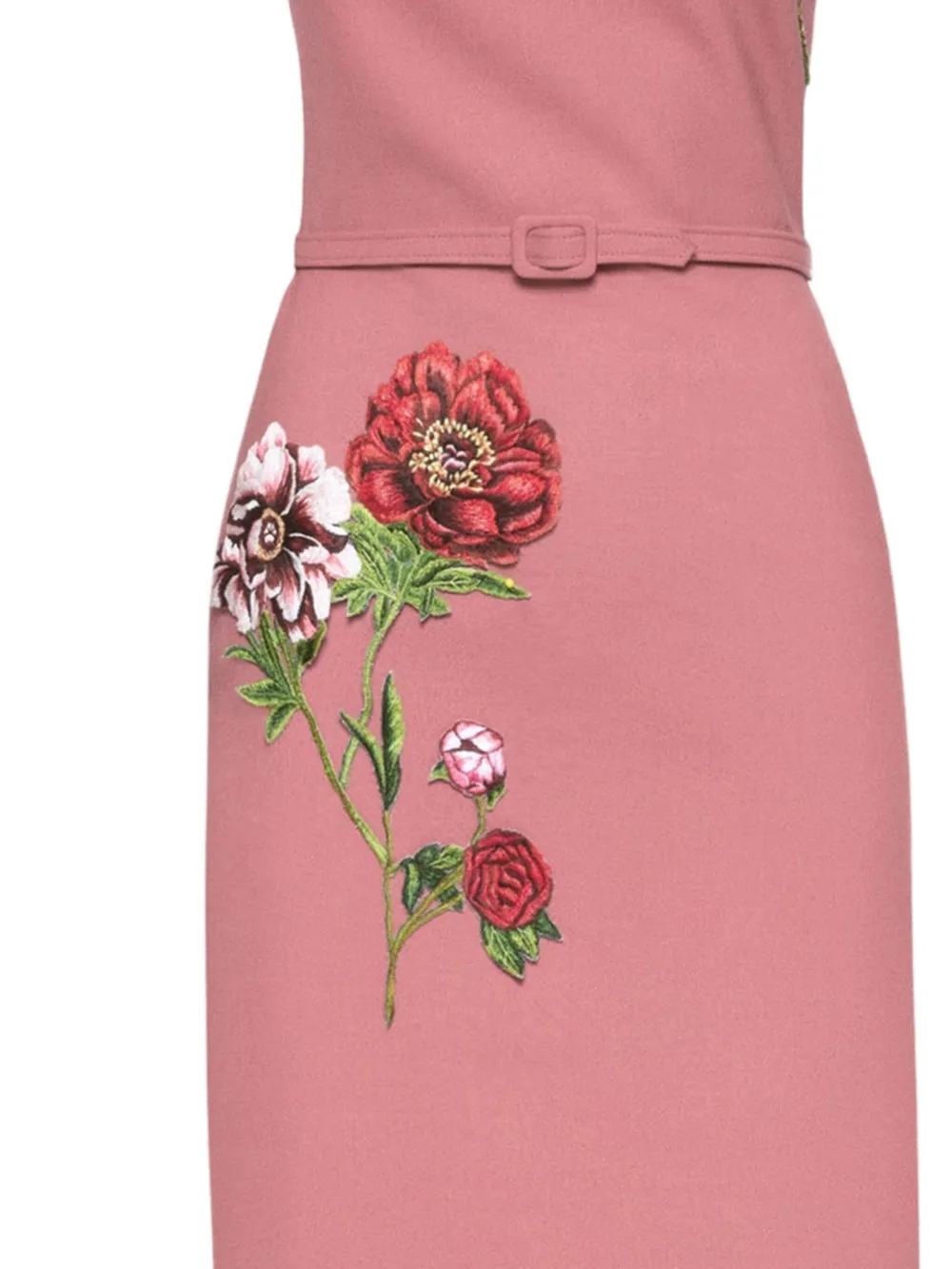 Oscar de la Renta Midi-jurk met borduurwerk - Roze