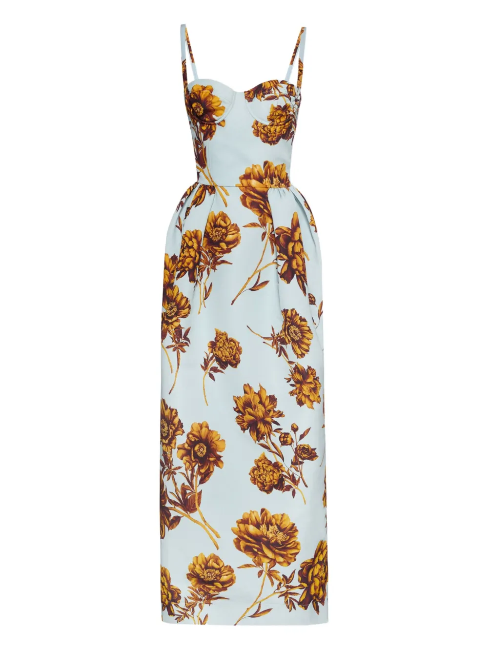 floral-print corset gown