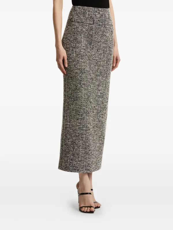 Oscar De La Renta Tweed Pencil Maxi Skirt | Black | FARFETCH UK