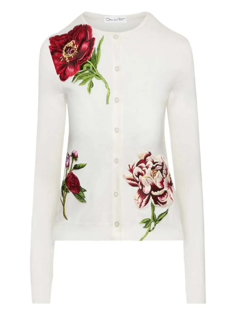 peony-threadwork cardigan