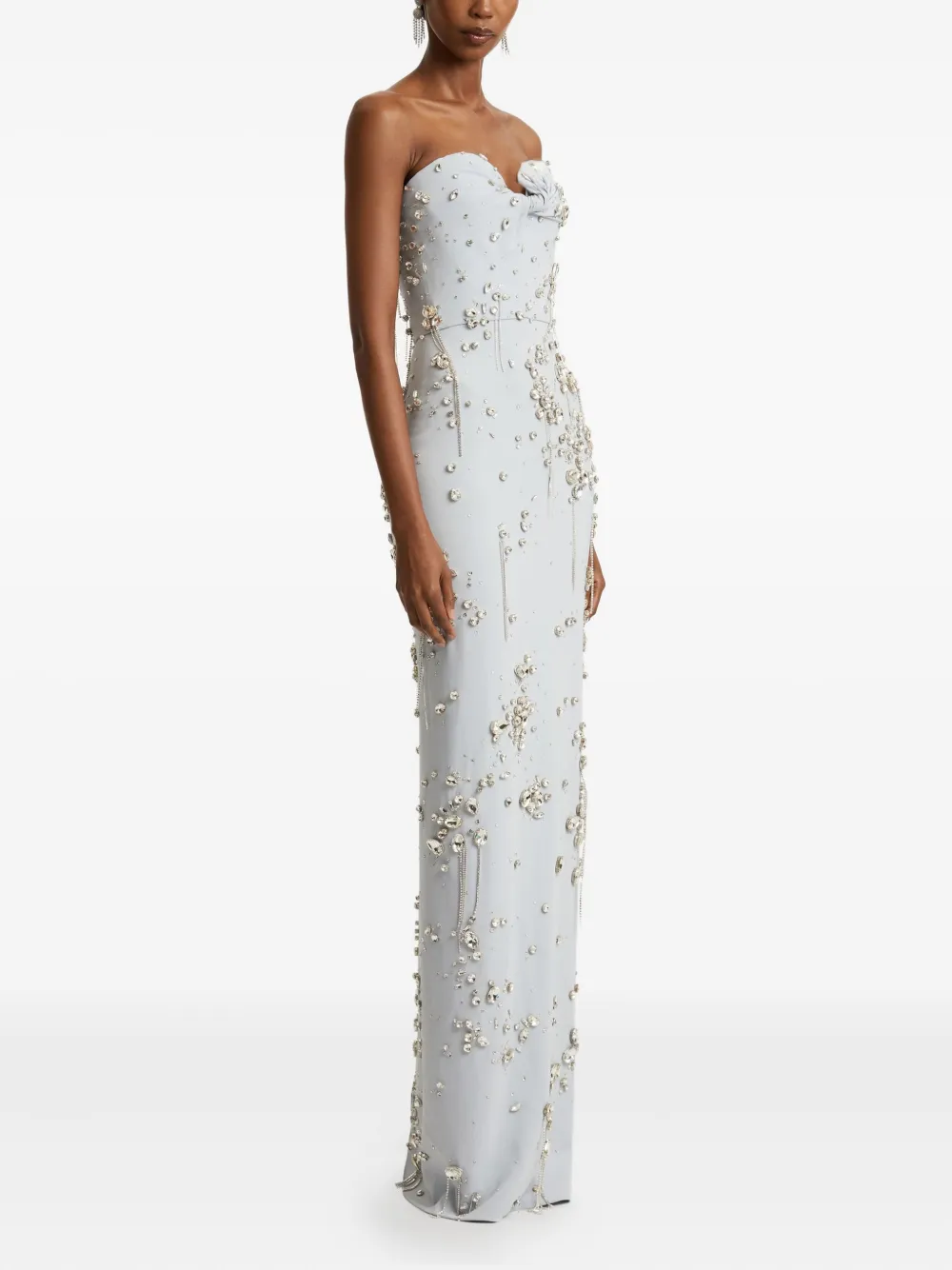 Oscar de la Renta Strapless avondjurk Blauw