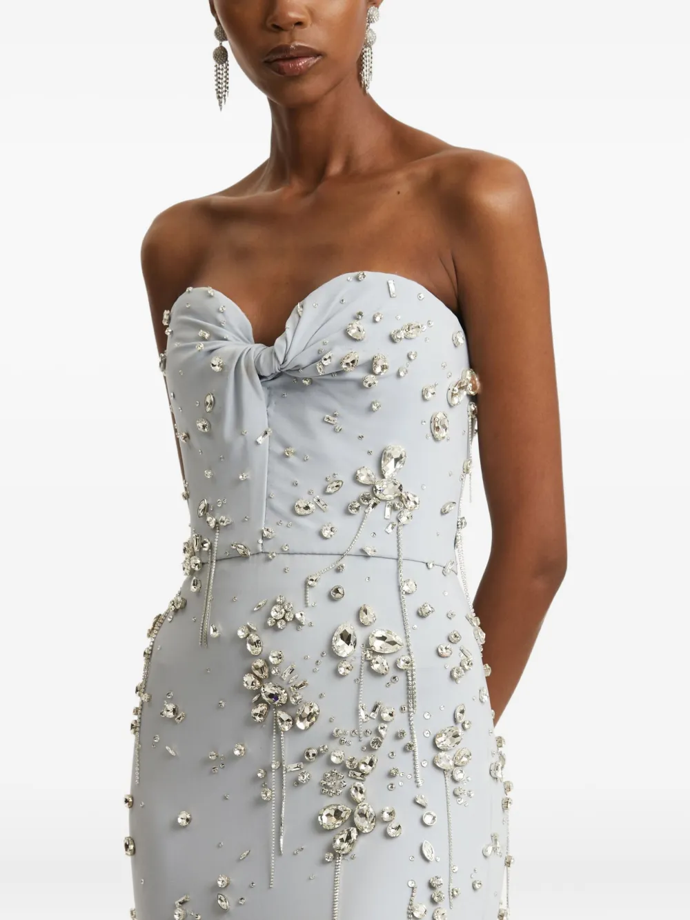 Oscar de la Renta Strapless avondjurk Blauw