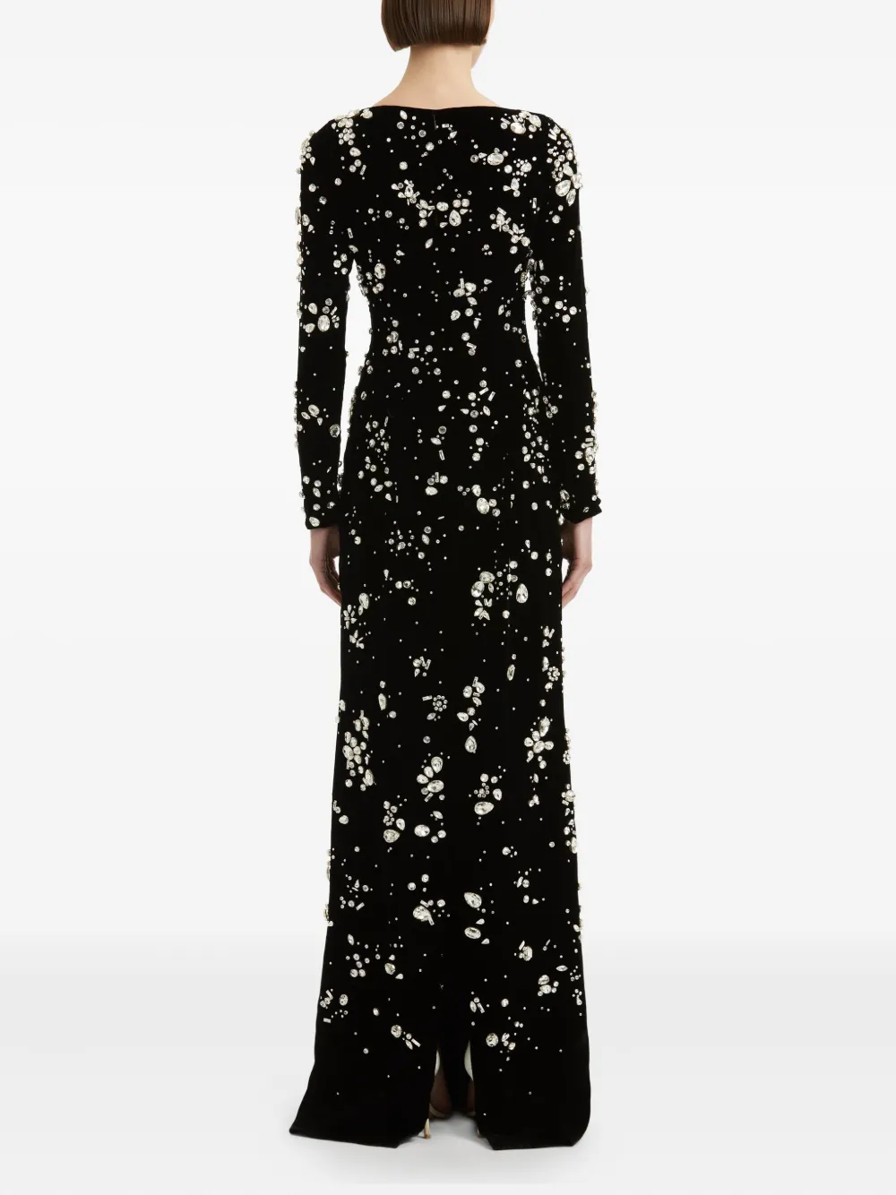 Oscar de la Renta Avondjurk verfraaid met kristallen Zwart