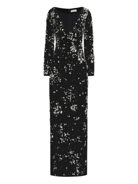Oscar de la Renta crystal-embellished velvet gown