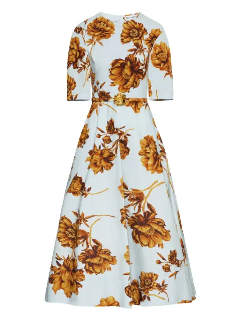 Oscar de la Renta floral-print belted dress