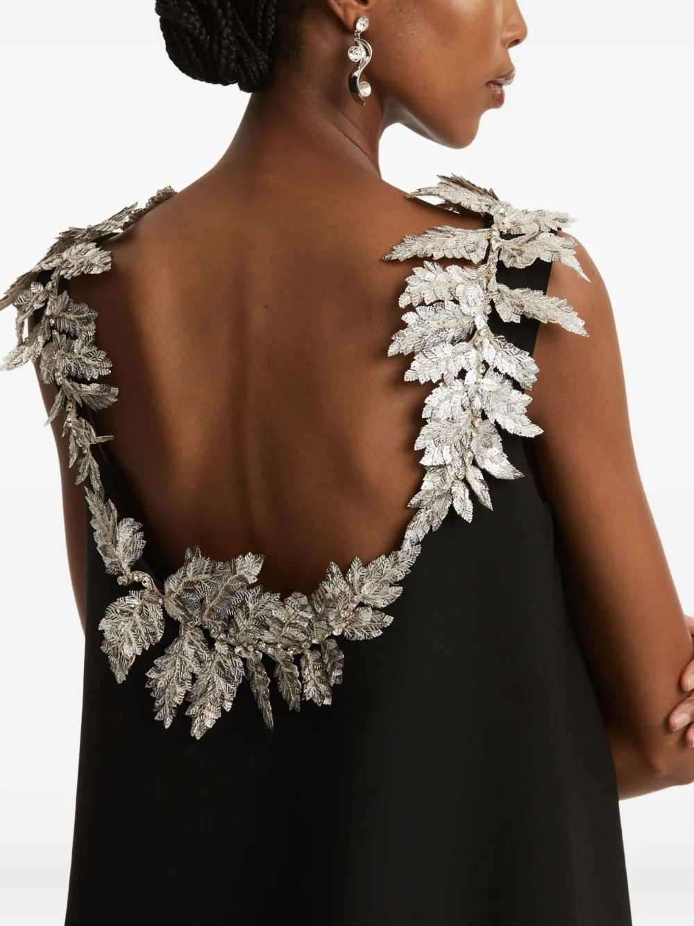 Oscar De La Renta Sequin-embellished Open-back Mini Dress In Black