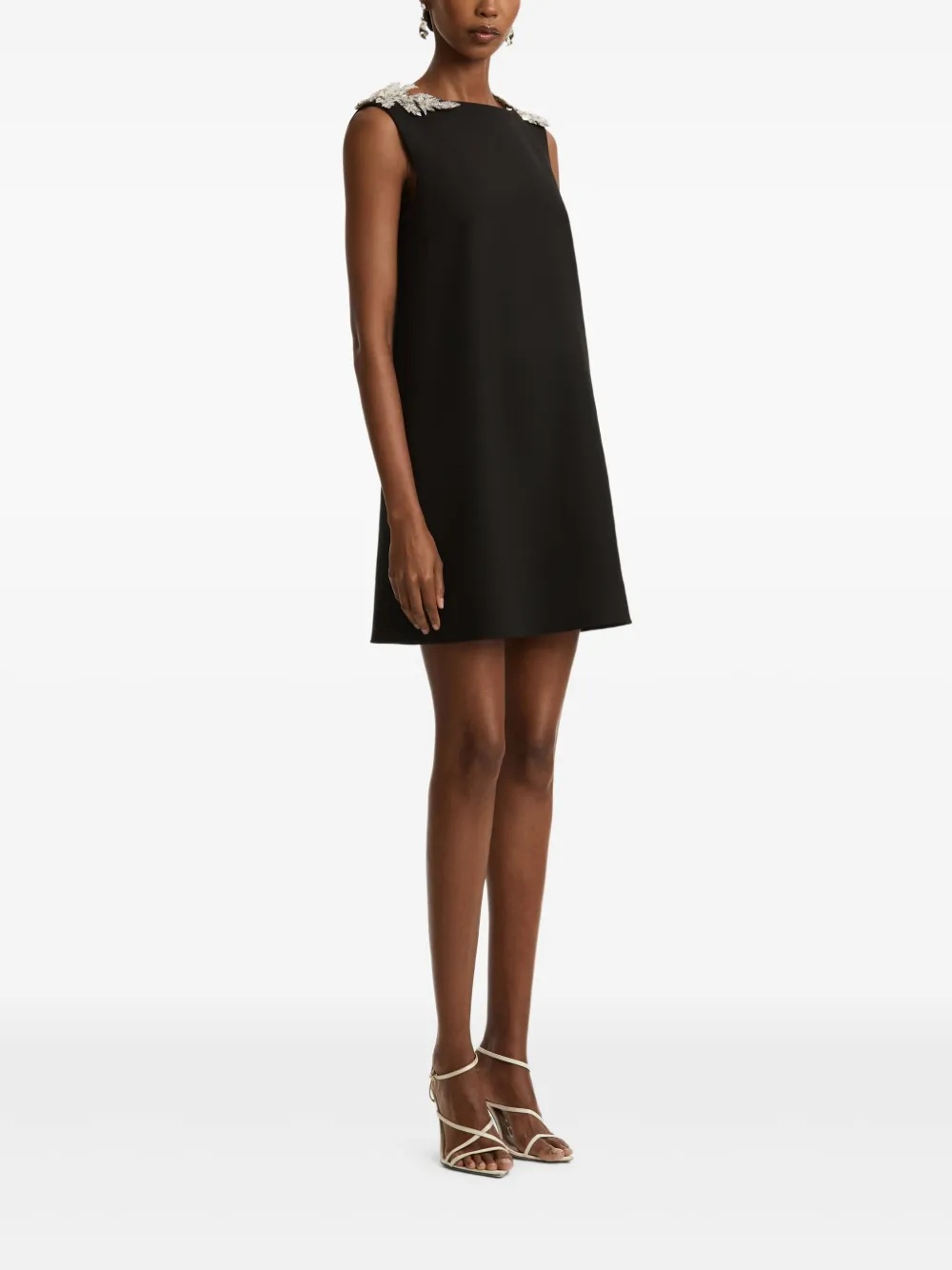Oscar De La Renta Sequin-embellished Open-back Mini Dress In Black