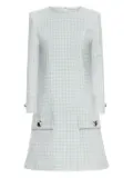 Oscar de la Renta gingham-checked button-detailed mini dress - Blue